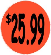 500 Labels 1.25 Round BRIGHT RED $1.00 Retail Price Point Pricing Stickers  $1