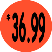 "$36.99" Price Sticker / Labels with 500 large 1-1/8" Round (Red) labels per roll from $5.59* EA in 5 Pack.