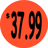 "$37.99" Price Sticker / Labels with 500 large 1-1/8" Round (Red) labels per roll from $5.59* EA in 5 Pack.