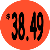 "$38.49" Price Sticker / Labels with 500 large 1-1/8" Round (Red) labels per roll from $5.59* EA in 5 Pack.