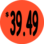 "$39.49" Price Sticker / Labels with 500 large 1-1/8" Round (Red) labels per roll from $5.59* EA in 5 Pack.