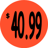 "$40.99" Price Sticker / Labels with 500 large 1-1/8" Round (Red) labels per roll from $5.59* EA in 5 Pack.