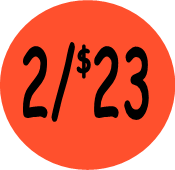 "2/$23" Price Sticker / Labels with 500 large 1-1/8" Round (Red) labels per roll from $5.59* EA in 5 Pack.