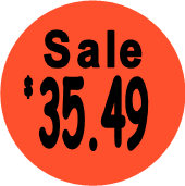 "$35.49 w/SALE heading" Price Sticker / Labels with 500 large 1-1/8" Round (Red) labels  per roll from $5.59* EA in 5 Pack.