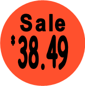 "$38.49 w/SALE heading" Price Sticker / Labels with 500 large 1-1/8" Round (Red) labels  per roll from $5.59* EA in 5 Pack.