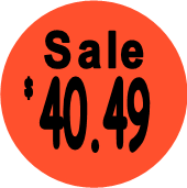 "$40.49 w/SALE heading" Price Sticker / Labels with 500 large 1-1/8" Round (Red) labels  per roll from $5.59* EA in 5 Pack.