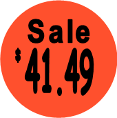 "$41.49 w/SALE heading" Price Sticker / Labels with 500 large 1-1/8" Round (Red) labels  per roll from $5.59* EA in 5 Pack.