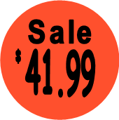 "$41.99 w/SALE heading" Price Sticker / Labels with 500 large 1-1/8" Round (Red) labels  per roll from $5.59* EA in 5 Pack