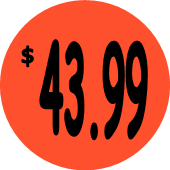 "$43.99" Price Sticker / Labels with 500 large 1-1/8" Round (Red) labels per roll from $5.59* EA in 5 Pack.