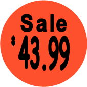 "$43.99 w/SALE heading" Price Sticker / Labels with 500 large 1-1/8" Round (Red) labels  per roll from $5.59* EA in 5 Pack.