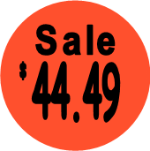 "$44.49 w/SALE heading" Price Sticker / Labels with 500 large 1-1/8" Round (Red) labels  per roll from $5.59* EA in 5 Pack.