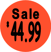 "$44.99 w/SALE heading" Price Sticker / Labels with 500 large 1-1/8" Round (Red) labels  per roll from $5.59* EA in 5 Pack.