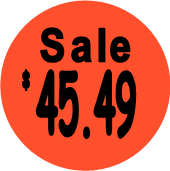 "$45.49 w/SALE heading" Price Sticker / Labels with 500 large 1-1/8" Round (Red) labels  per roll from $5.59* EA in 5 Pack.