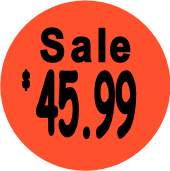 "$45.99 w/SALE heading" Price Sticker / Labels with 500 large 1-1/8" Round (Red) labels  per roll from $5.59* EA in 5 Pack.