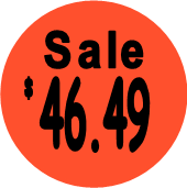 "$46.49 w/SALE heading" Price Sticker / Labels with 500 large 1-1/8" Round (Red) labels  per roll from $5.59* EA in 5 Pack.