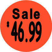 "$46.99 w/SALE heading" Price Sticker / Labels with 500 large 1-1/8" Round (Red) labels  per roll from $5.59* EA in 5 Pack.