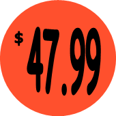 "$47.99" Price Sticker / Labels with 500 large 1-1/8" Round (Red) labels per roll from $5.59* EA in 5 Pack.