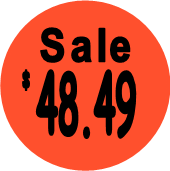 "$48.49 w/SALE heading" Price Sticker / Labels with 500 large 1-1/8" Round (Red) labels  per roll from $5.59* EA in 5 Pack.