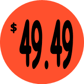 "$49.49" Price Sticker / Labels with 500 large 1-1/8" Round (Red) labels per roll from $5.59* EA in 5 Pack.