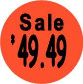 "$49.49 w/SALE heading" Price Sticker / Labels with 500 large 1-1/8" Round (Red) labels  per roll from $5.59* EA in 5 Pack.