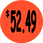 "$52.49" Price Sticker / Labels with 500 large 1-1/8" Round (Red) labels per roll from $5.59* EA in 5 Pack.
