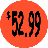 "$52.99" Price Sticker / Labels with 500 large 1-1/8" Round (Red) labels per roll from $5.59* EA in 5 Pack.