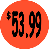 "$53.99" Price Sticker / Labels with 500 large 1-1/8" Round (Red) labels per roll from $5.59* EA in 5 Pack.