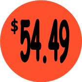 "$54.49" Price Sticker / Labels with 500 large 1-1/8" Round (Red) labels per roll from $5.59* EA in 5 Pack.