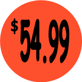 "$54.99" Price Sticker / Labels with 500 large 1-1/8" Round (Red) labels per roll from $5.59* EA in 5 Pack.