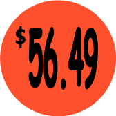 "$56.49" Price Sticker / Labels with 500 large 1-1/8" Round (Red) labels per roll from $5.59* EA in 5 Pack.