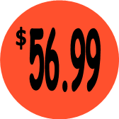 "$56.99" Price Sticker / Labels with 500 large 1-1/8" Round (Red) labels per roll from $5.59* EA in 5 Pack.
