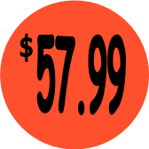 "$57.99" Price Sticker / Labels with 500 large 1-1/8" Round (Red) labels per roll from $5.59* EA in 5 Pack.