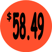 "$58.49" Price Sticker / Labels with 500 large 1-1/8" Round (Red) labels per roll from $5.59* EA in 5 Pack.