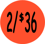 "2/$36" Price Sticker / Labels with 500 large 1-1/8" Round (Red) labels per roll from $5.59* EA in 5 Pack.