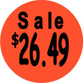 "$26.49 w/SALE heading" Price Sticker / Labels with 500 large 1-1/8" Round (Red) labels  per roll from $5.59* EA in 5 Pack.