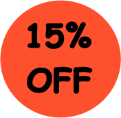 "15% OFF" Price-Store Sticker / Labels with 500 large 1-1/8" Round (Red) labels per roll from $5.59* EA in 5 Pack.