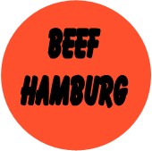 "BEEF HAMBURG" Meat Sticker / Labels with 500 large 1-1/8" Round (Red) labels per roll from $5.59* EA in 5 Pack.