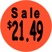 "$21.49 w/SALE heading" Price Sticker / Labels with 500 large 1-1/8" Round (Red) labels  per roll from $5.59* EA in 5 Pack.