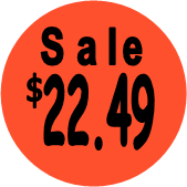 "$22.49 w/SALE heading" Price Sticker / Labels with 500 large 1-1/8" Round (Red) labels  per roll from $5.59* EA in 5 Pack.