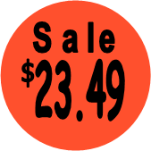 "$23.49 w/SALE heading" Price Sticker / Labels with 500 large 1-1/8" Round (Red) labels  per roll from $5.59* EA in 5 Pack.