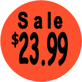 "$23.99 w/SALE heading" Price Sticker / Labels with 500 large 1-1/8" Round (Red) labels  per roll from $5.59* EA in 5 Pack.