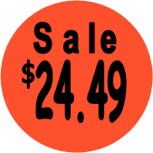 "$24.49 w/SALE heading" Price Sticker / Labels with 500 large 1-1/8" Round (Red) labels  per roll from $5.59* EA in 5 Pack.