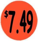 "$7.49" Price Sticker / Labels with 500 large 1-1/8" Round (Red) labels  per roll from $5.59* EA in 5 Pack.