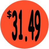 "$31.49" Price Sticker / Labels with 500 large 1-1/8" Round (Red) labels per roll from $5.59* EA in 5 Pack.