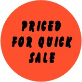 "PRICED FOR QUICK SALE" Store Sticker / Labels with 500 large 1-1/8" Round (Red) labels per roll from $5.59* EA in 5 Pack.