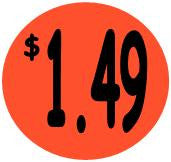 "$1.49" Price Sticker / Labels with 500 large 1-1/8" Round (Red) labels per roll from $5.59* EA in 5 Pack.