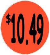 "$10.49" Price Sticker / Labels with 500 large 1-1/8" Round (Red) labels  per roll from $5.59* EA in 5 Pack.