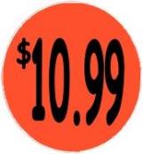 "$10.99" Price Sticker / Labels with 500 large 1-1/8" Round (Red) labels  per roll from $5.59* in 5 Pack.