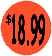 "$18.99" Price Sticker / Labels with 500 large 1-1/8" Round (Red) labels per roll from $5.59* EA in 5 Pack.