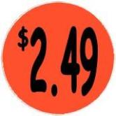 "$2.49" Price Sticker / Labels with 500 large 1-1/8" Round (Red) labels per roll from $5.59* EA in 5 Pack.